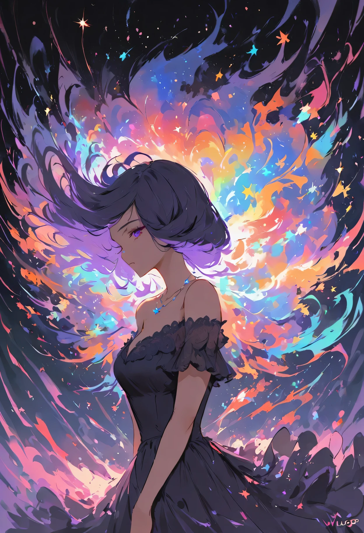 girl with clock eyes purple hair big breast barefoot busty sleeping