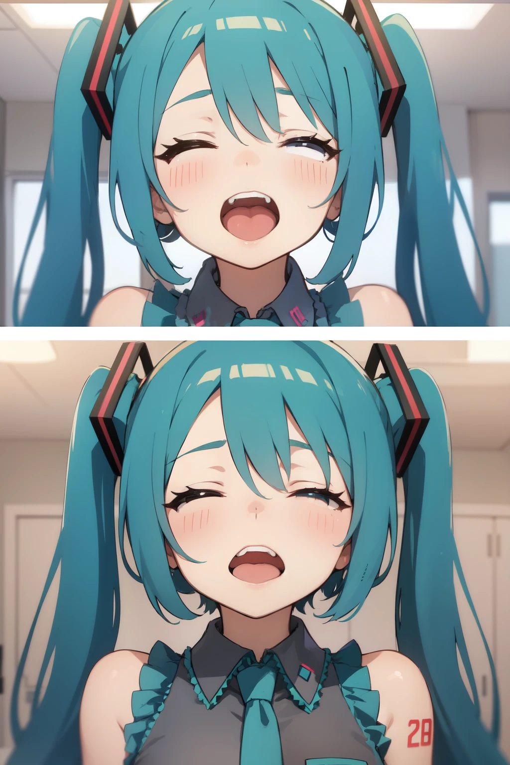 hatsune miku, ahegao