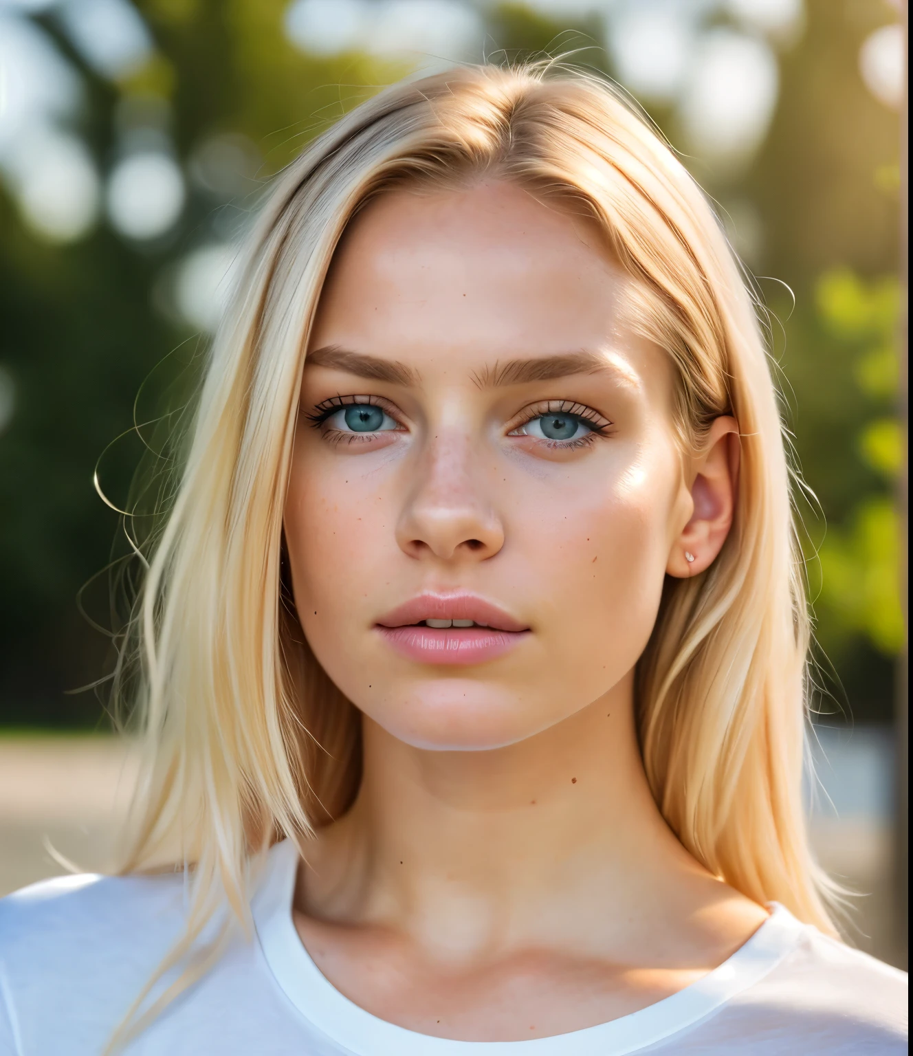 angel, armor gold (masterpiece, best quality, high resolution:1.4), 1girl, angel, skin pores texture, Hair blonde, HD , Photography, movie, cinematic, full Body, Realistic, (8k, RAW photo, best quality, masterpiece:1.2), (realistic, photo-realistic:1.33), best quality, detailed eyes blue, cute,natural lighting, depth of field, film grain, wrinkled skin, sharp, detailed and realistic portrait of a woman ,(freckles:0.5) , outside, wearing a white t shirt, staring at camera, chapped lips, soft natural lighting, portrait photography, magical photography, dramatic lighting, photo realism, ultra-detailed, intimate portrait composition, Leica 50mm,