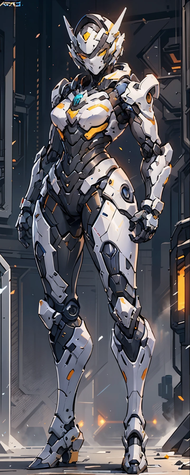 a woman in armor standing in front of a dark background, echo from overwatch, overwatch character concept art, overwatch design, baptiste from overwatch, official overwatch game art, mecha suit, overwatch splash art, overwatch character, by jeonseok lee, cool mecha style, trending on artstationh, overwatch skin, epic sci - fi character art