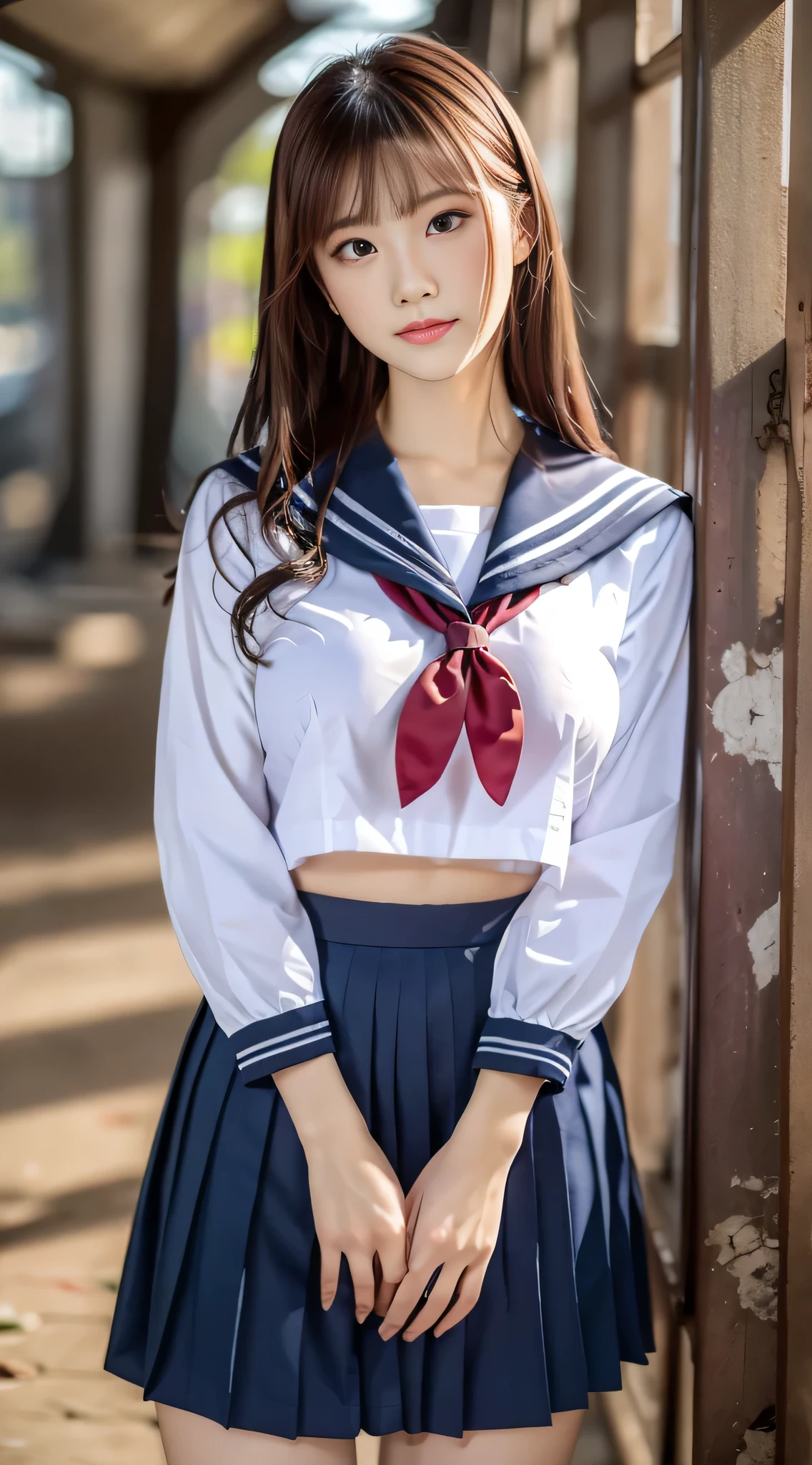 (masterpiece, highest quality, highest quality, beautiful and aesthetic:1.2), (1 girl), colorful, most detailed, perfect face, Upper body, HDR, sailor suit, impressive visuals,big breasts,