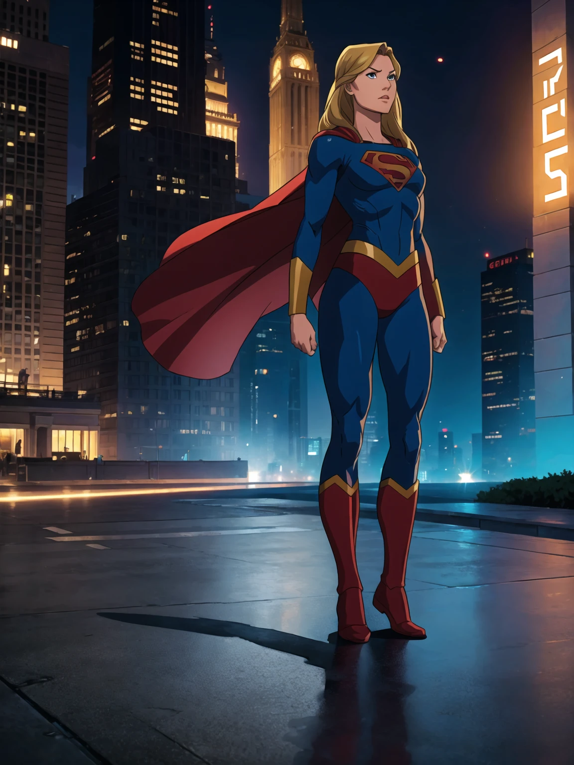 ((full body photo, standing, feet on the ground)) DC Comics, Supergirl,