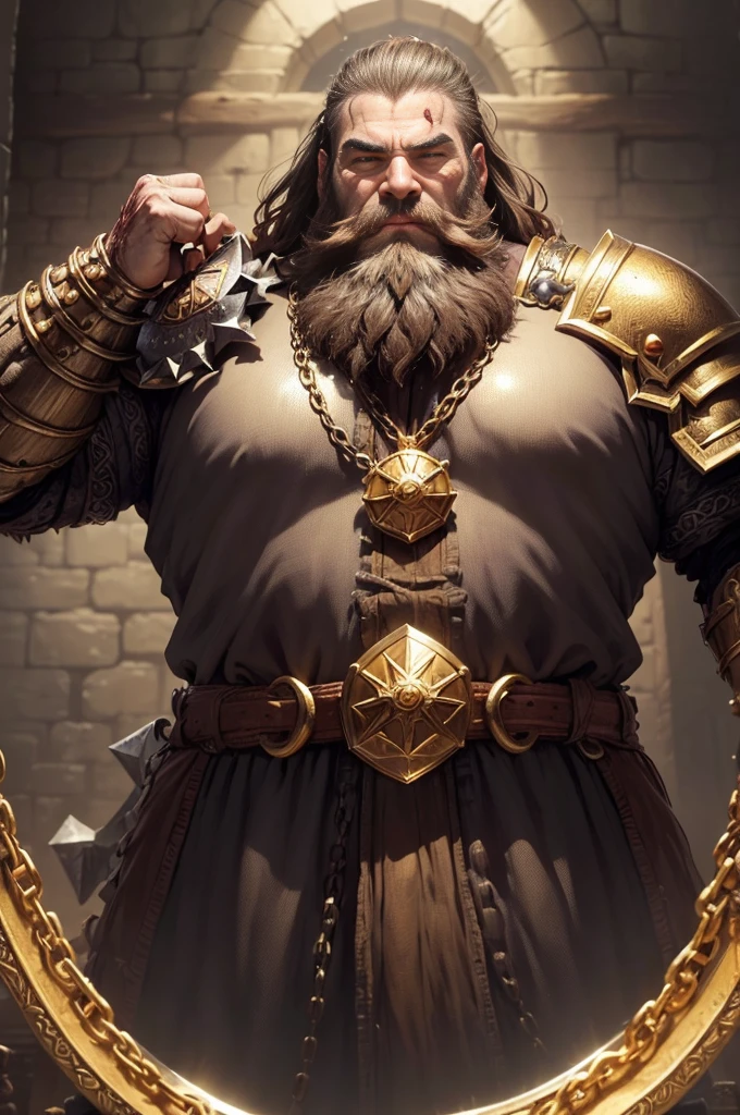 (A dwarven adventurer(big beard, chain armor, bloody axe) is staring at his reflection in a gold mirror, he see himself as a king), greed is filling his heart. In a dungeon hoard