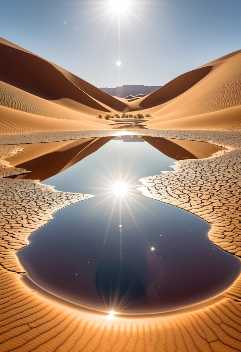 Mirage in the desert, eflection