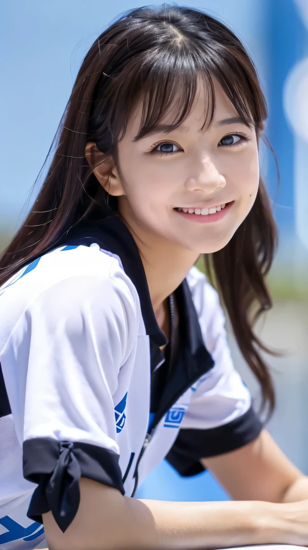 Arafed asian woman with long hair and a white shirt - SeaArt AI