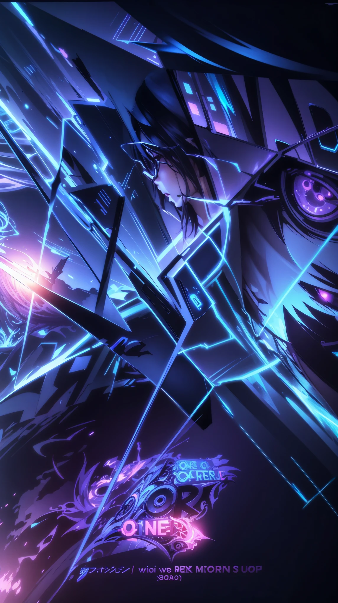 personnage d'anime with futuristic glasses and futuristic background, Epic work of'anime, style animé 4k, detailed digital animated art, Epic anime style, culprit equipment'efforcer splash art, fond d'écran splash art art promotionnel, digital cyberpunk animated art, art abstrait animé, Hyper detailed anime style, fond d'screen'4K animated art, league of legends illustration, fond d'4k animated screen