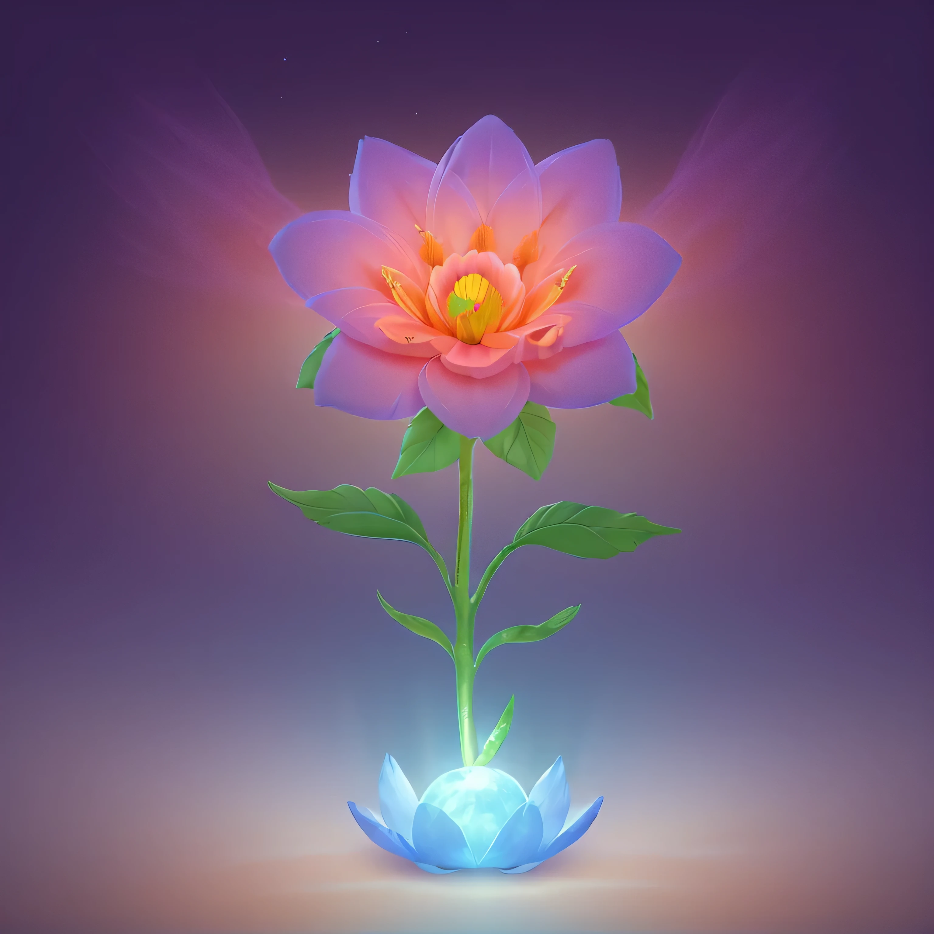 Create a super high resolution image of a beautiful magical flower that only blooms in the moonlight. It has that glow like the full moon and contains healing power