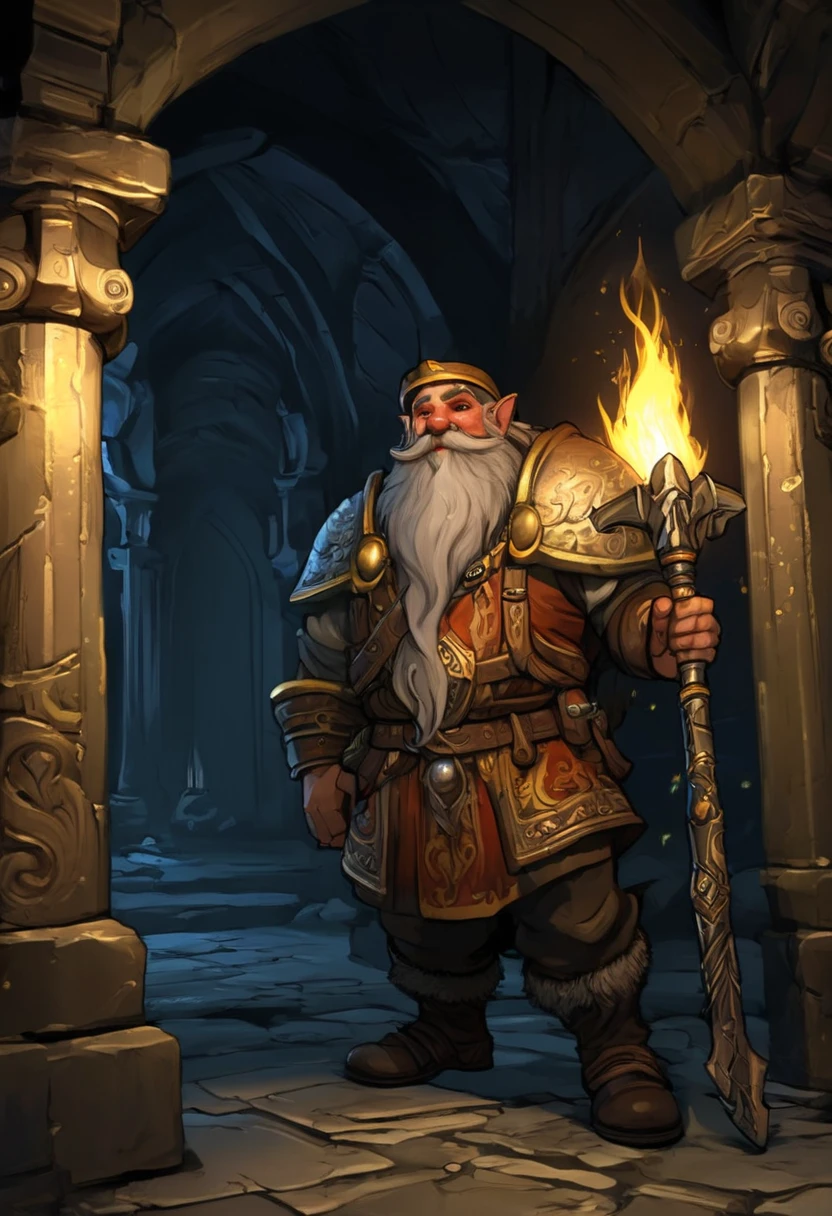 (best quality,4k,highres,masterpiece:1.2),ultra-detailed,realistic:1.37,a dwarven adventurer,big beard,chain armor,bloody axe,staring,gold mirror,reflection,king,greed,dungeon hoard,treasure room,dark and dimly lit room,sparkling gold coins,glittering gemstones,ancient artifacts,mysterious atmosphere,heavy iron bars,creepy shadows,twisting corridors,whispering voices,riches beyond imagination,enchanted treasures,dripping water,echoing footsteps,battle scars,fire-lit braziers,secret passages,hidden traps,guarded by fearsome creatures (Be sure to render the dwarf enthralled by his reflection, focus on the dwarf and reflection)