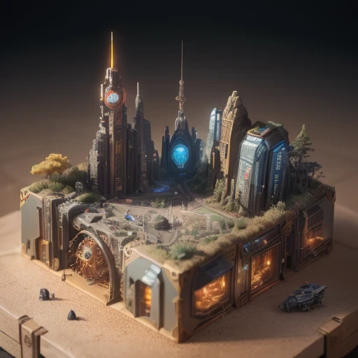 6598年Mars realistic model, (Bifurcation, original photo, best quality, masterpiece:1.4),Steampunk Cyberpunk 6820 City,(CyberpunkMars light:1.3), Mars (related to land),(in a small nature box:1.3),Isometric, small nature, landscape on foundation,landscape,
