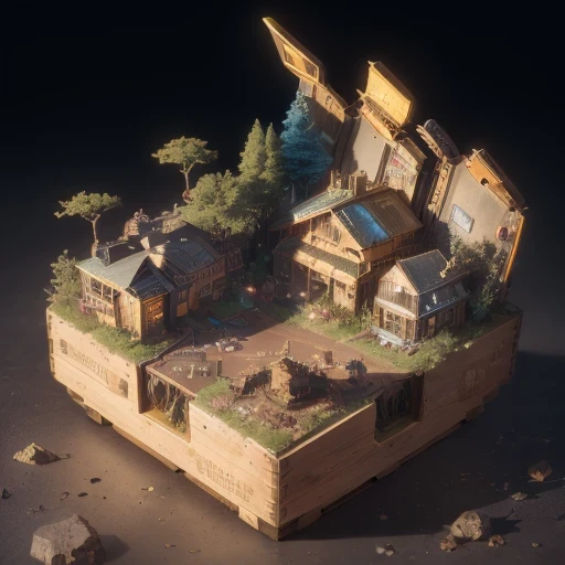 6598年Mars realistic model, (Bifurcation, original photo, best quality, masterpiece:1.4),Steampunk Cyberpunk 6820 City,(CyberpunkMars light:1.3), Mars (related to land),(in a small nature box:1.3),Isometric, small nature, landscape on foundation,landscape,