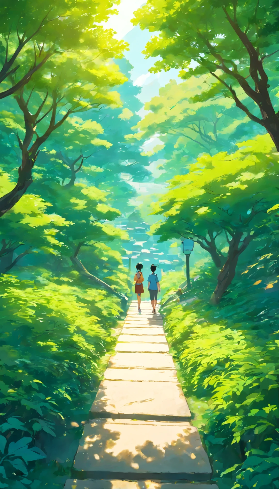 Chinese landscape ink high angle perspective OC rendering sculpture, Green trees, Morning sunshine and breath, 8K,stream