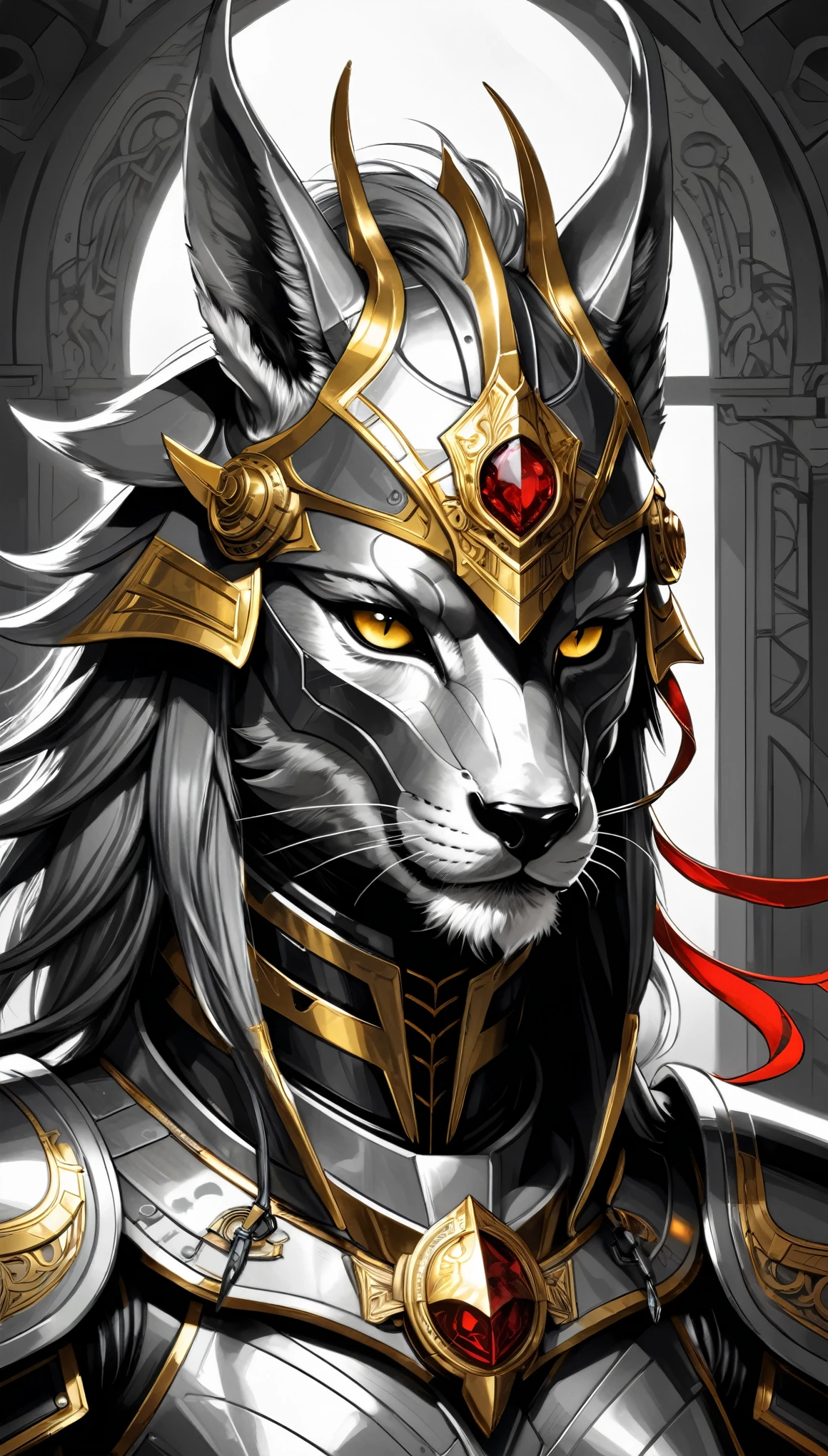 (Pencil_Sketch:1.2, messy lines, greyscale, traditional media, sketch),Horned golden-headed creature, Portrait of Dragon Knight, Mysterious Anubis Valkyrie, Super detailed fantasy characters, Robot dragon portrait, Sleipnir's photo, ghost of anubis, (--hand-angle=up),Covered in blood from head to toe)., v-shaped eyebrows, chiaroscuro, sparkle, dutch angle, Wide-Angle, f/4.0, Sony FE GM, zoom layer, Wide-Angle, panorama, anaglyph, Cubist Futurism, by Alfons Mucha, UHD, masterpiece, ccurate, anatomically correct, super detail, high details, award winning, best quality, highres, high quality