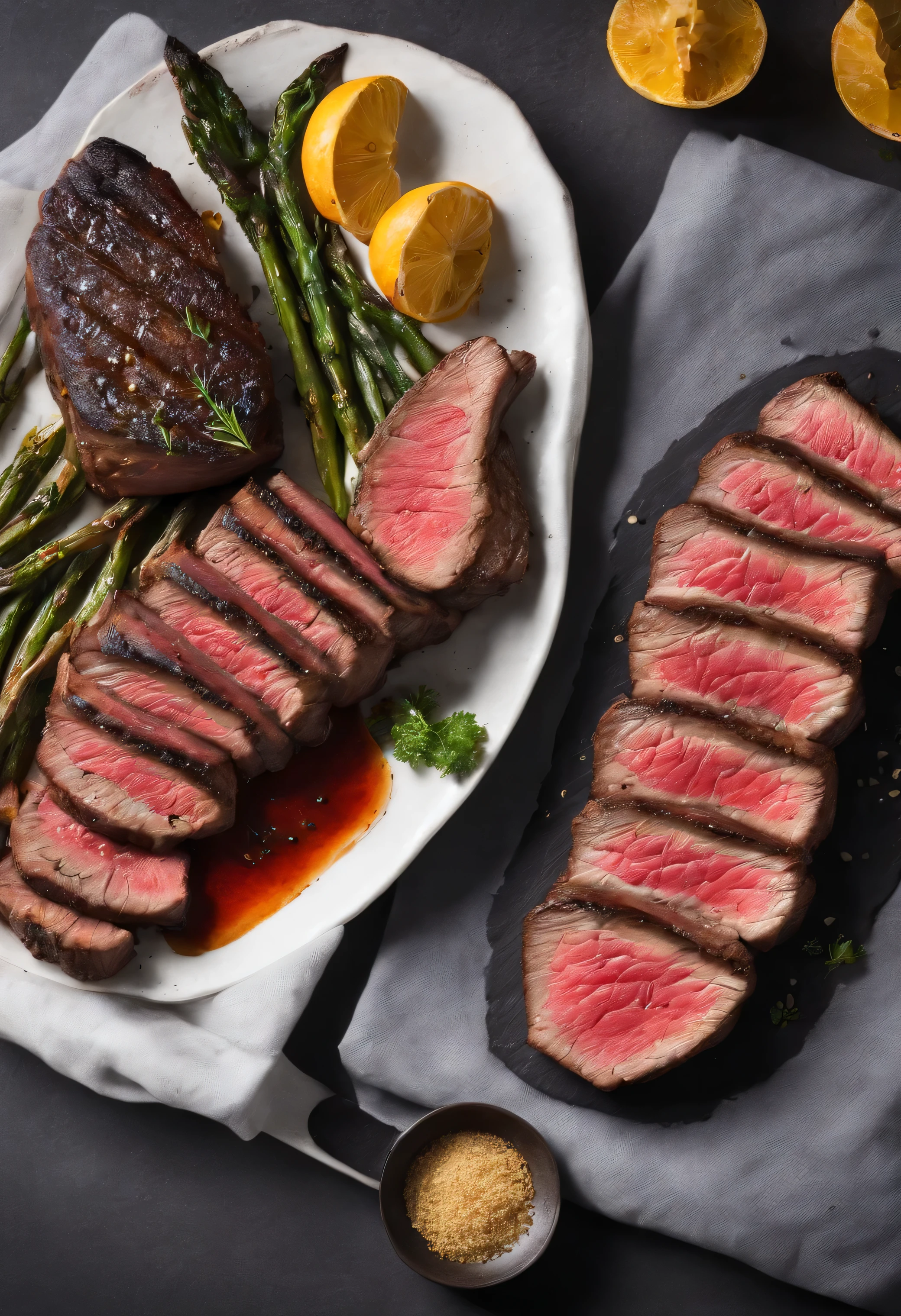 steak, white background, magazine photo