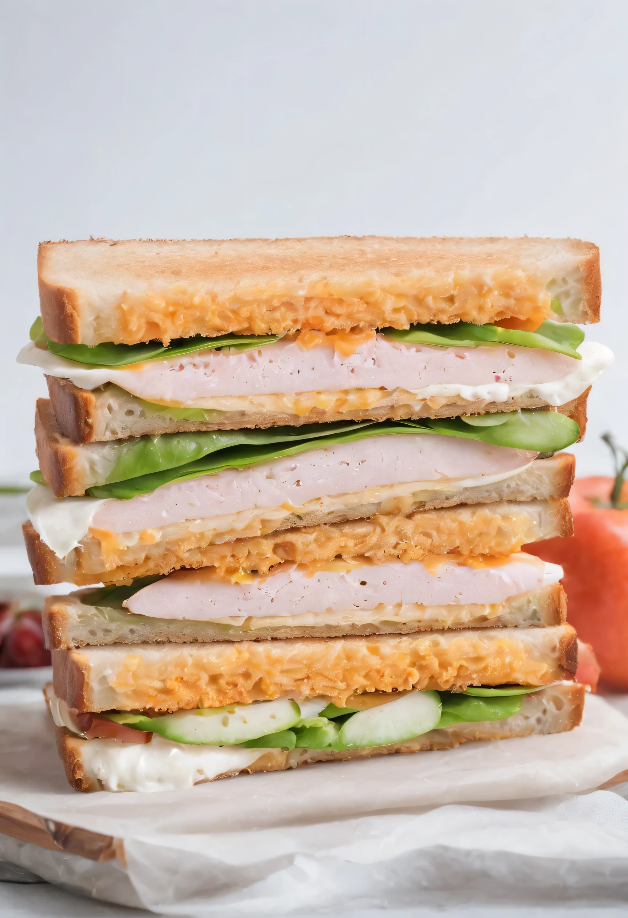 sandwich, white background, magazine photo