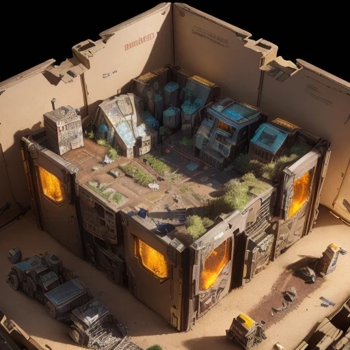 6598年Mars realistic model, (Bifurcation, original photo, best quality, masterpiece:1.4),Steampunk Cyberpunk 6820 City,(CyberpunkMars light:1.3), Mars (related to land),(in a small nature box:1.3),Isometric, small nature, landscape on foundation,landscape,