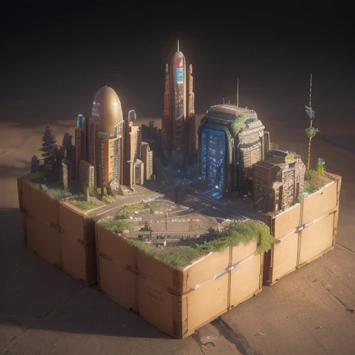 6598年Mars realistic model, (Bifurcation, original photo, best quality, masterpiece:1.4),Steampunk Cyberpunk 6820 City,(CyberpunkMars light:1.3), Mars (related to land),(in a small nature box:1.3),Isometric, small nature, landscape on foundation,landscape,