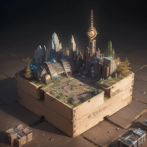 6598年Mars realistic model, (Bifurcation, original photo, best quality, masterpiece:1.4),Steampunk Cyberpunk 6820 City,(CyberpunkMars light:1.3), Mars (related to land),(in a small nature box:1.3),Isometric, small nature, landscape on foundation,landscape,