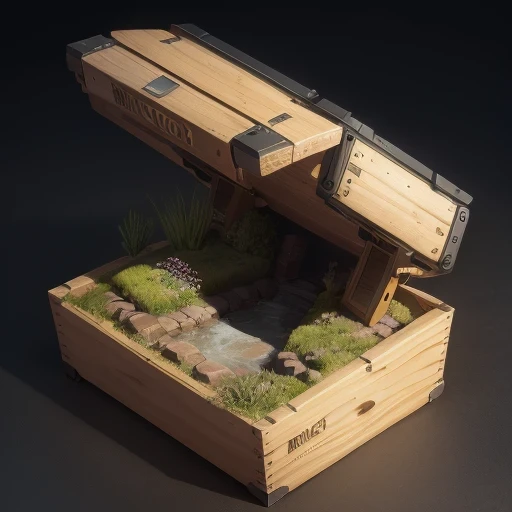 6598年Mars realistic model, (Bifurcation, original photo, best quality, masterpiece:1.4),Steampunk Cyberpunk 6820 City,(CyberpunkMars light:1.3), Mars (related to land),(in a small nature box:1.3),Isometric, small nature, landscape on foundation,landscape,