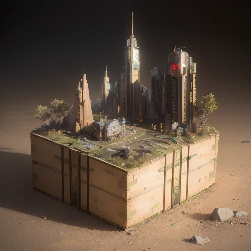 6598年Mars realistic model, (Bifurcation, original photo, best quality, masterpiece:1.4),Steampunk Cyberpunk 6820 City,(CyberpunkMars light:1.3), Mars (related to land),(in a small nature box:1.3),Isometric, small nature, landscape on foundation,landscape,
