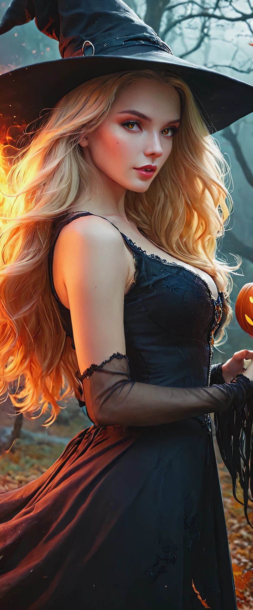 blonde with long hair witch 