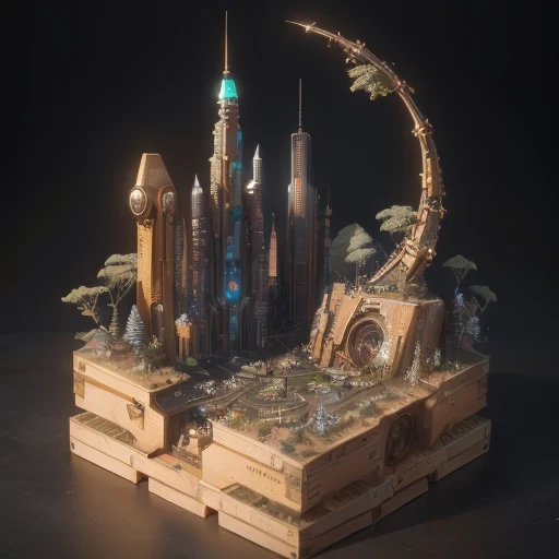 6598年Mars realistic model, (Bifurcation, original photo, best quality, masterpiece:1.4),Steampunk Cyberpunk 6820 City,(CyberpunkMars light:1.3), Mars (related to land),(in a small nature box:1.3),Isometric, small nature, landscape on foundation,landscape,