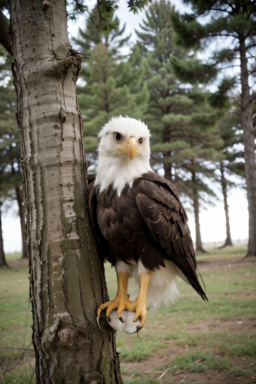 Baby eagle, woods,