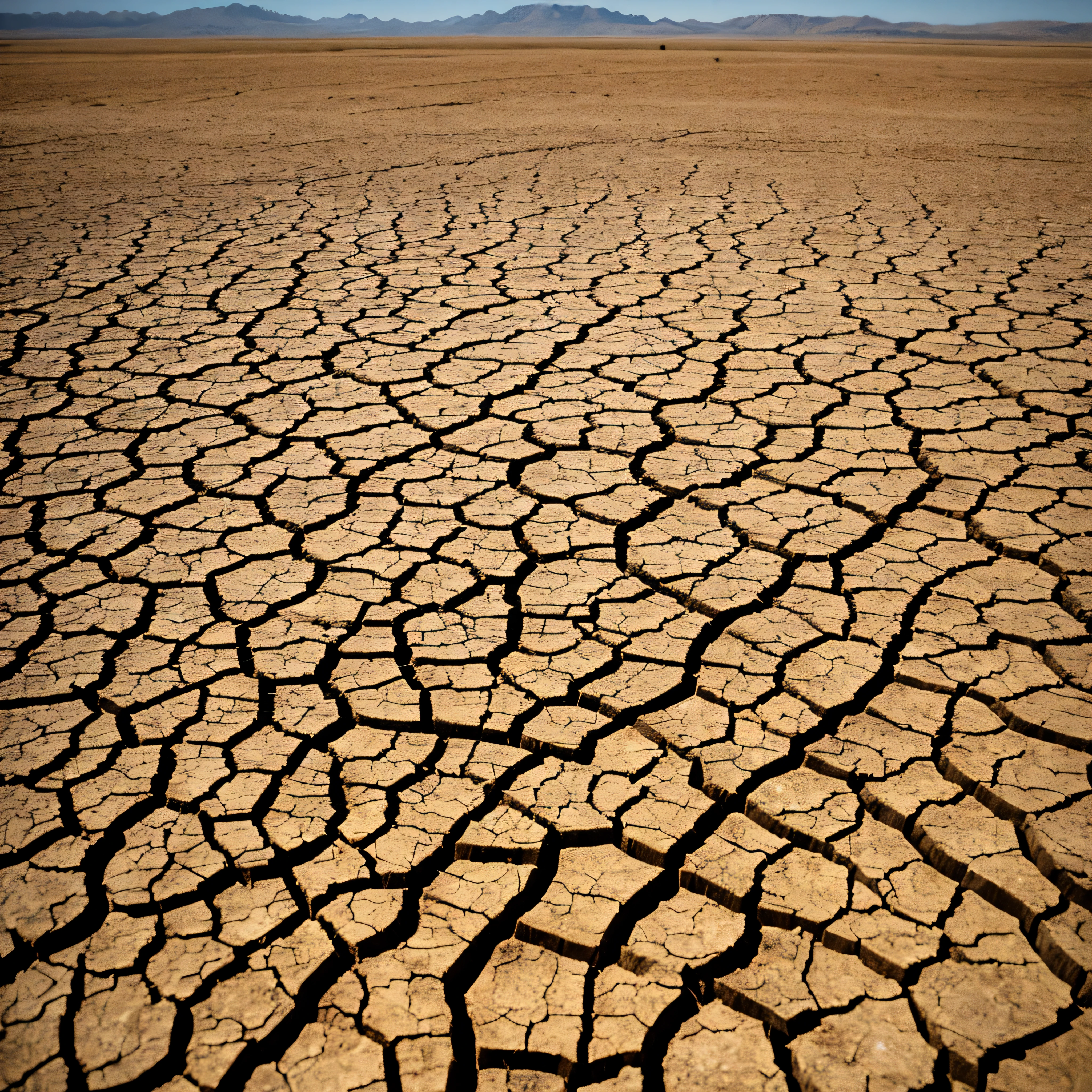 landscape　dry plains　cracked ground
