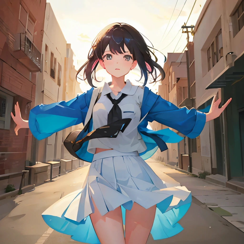 Girl&#39;s skirt is rolled up and she&#39;s not wearing pants