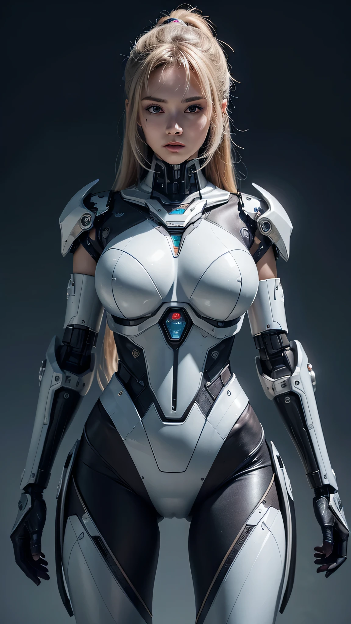 Textured skin, Super Detail, high details, High quality, Best Quality, hight resolution, 1080p, hard disk, Beautiful,(cyborgs),(Missiles from the chest),(Machine gun from both handeautiful cyborg woman,Mecha Cyborg Girl,Battle Mode,Girl with a Mecha Body,She wears a battle cyborg mech with a weapon,Fulll body Shot