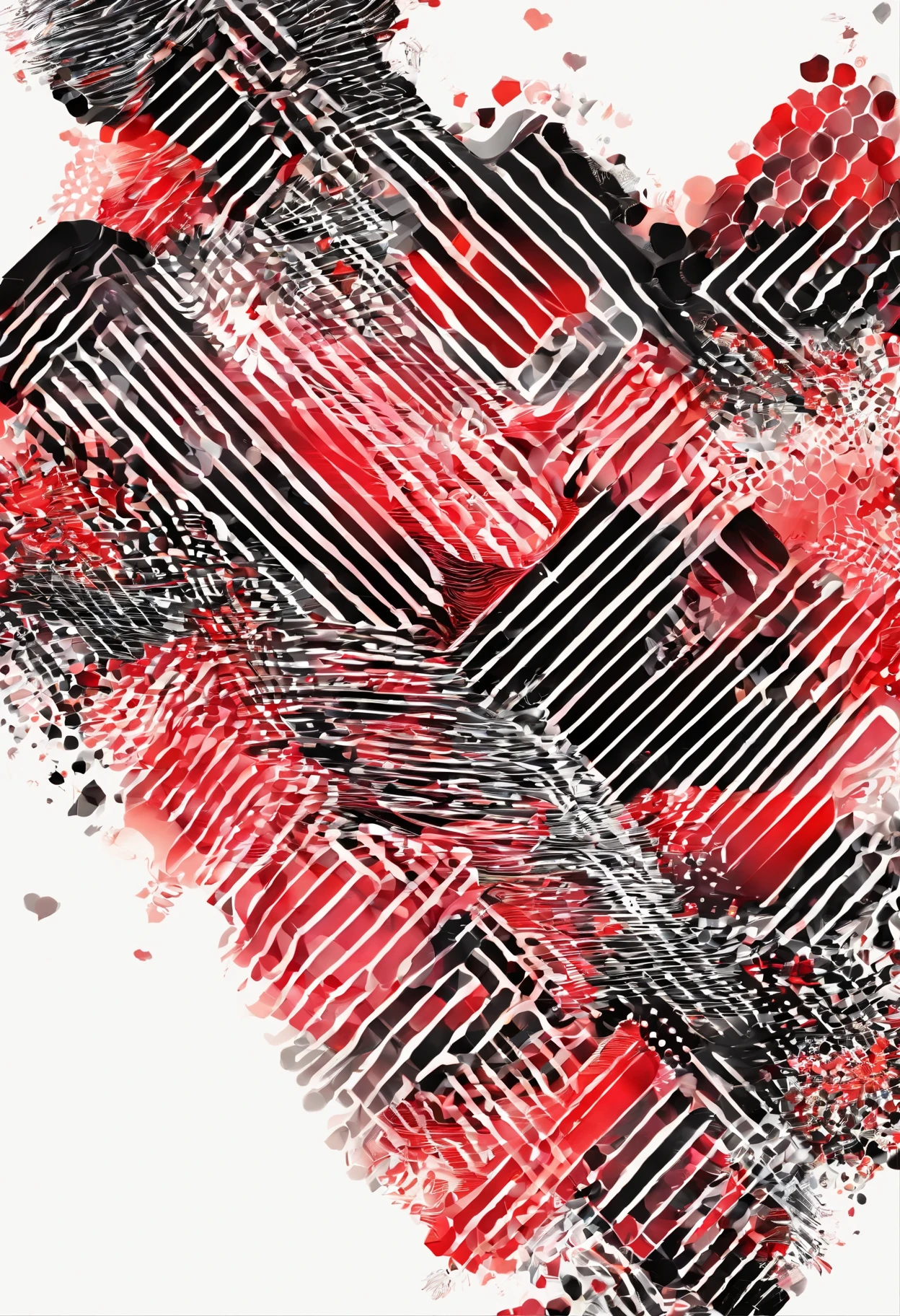 Mettalic black and red Hive pattern