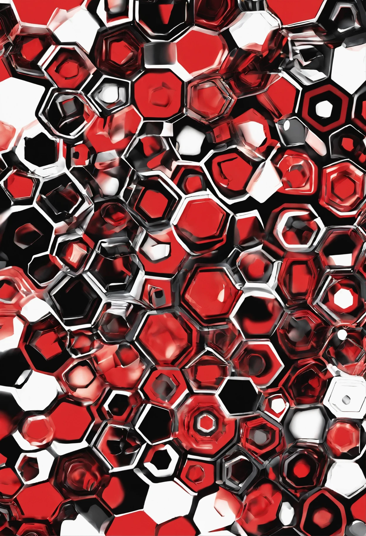 Mettalic black and red Hive pattern