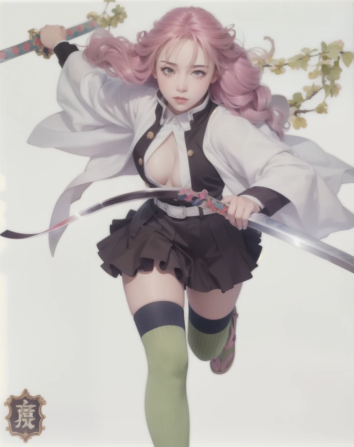 a close up of a woman with a sword and a dress, cushart krenz key art feminine, demon slayer rui fanart, cushart kenz, shirabii, krenz cushart and artgerm, cushart krenz, haruno sakura, cushart, by Krenz Cushart, holding a sword on her shoulder