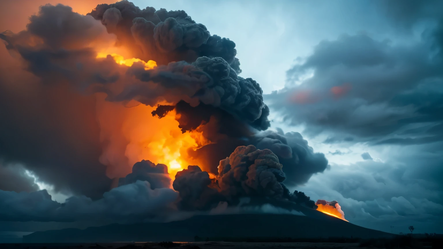 storm　black cloud　inflammation　eruption　hell　Unlucky