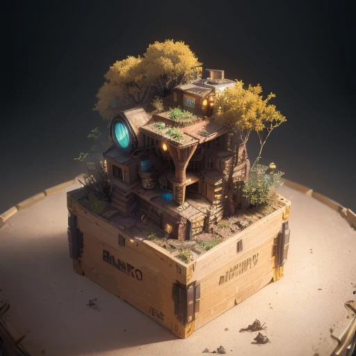 6598年Mars realistic model, (Bifurcation, original photo, best quality, masterpiece:1.4),Steampunk Cyberpunk 6820 City,(CyberpunkMars light:1.3), Mars (related to land),(in a small nature box:1.3),Isometric, small nature, landscape on foundation,landscape,