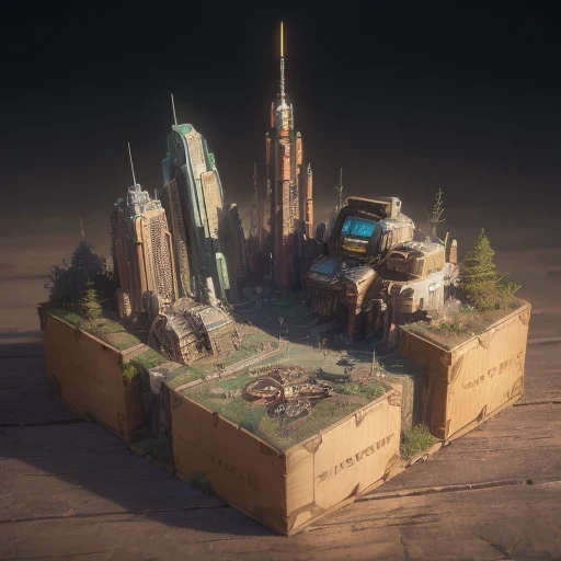 6598年Mars realistic model, (Bifurcation, original photo, best quality, masterpiece:1.4),Steampunk Cyberpunk 6820 City,(CyberpunkMars light:1.3), Mars (related to land),(in a small nature box:1.3),Isometric, small nature, landscape on foundation,landscape,
