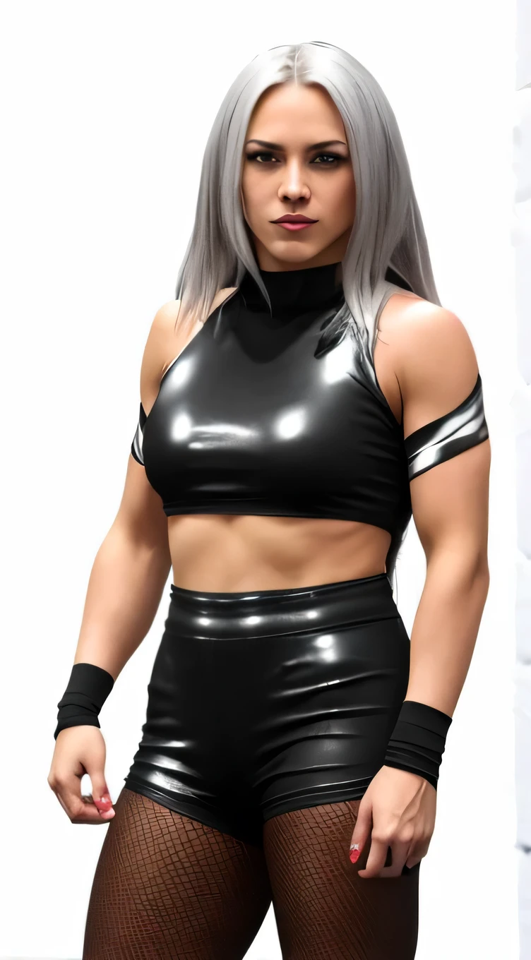 a female wrestler with silver hair