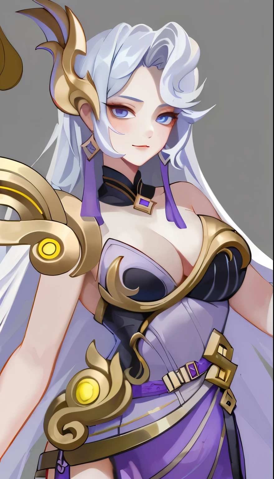 masterpiece,highest quality,niji5,fantasy,Beautiful girl with white hair,Xianxia style,Metal pendant