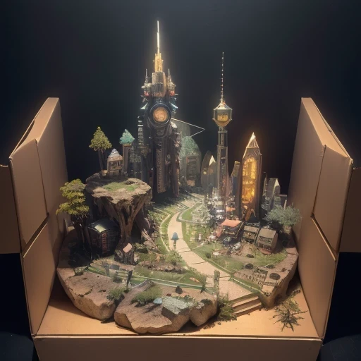 6598年Mars realistic model, (Bifurcation, original photo, best quality, masterpiece:1.4),Steampunk Cyberpunk 6820 City,(CyberpunkMars light:1.3), Mars (related to land),(in a small nature box:1.3),Isometric, small nature, landscape on foundation,landscape,