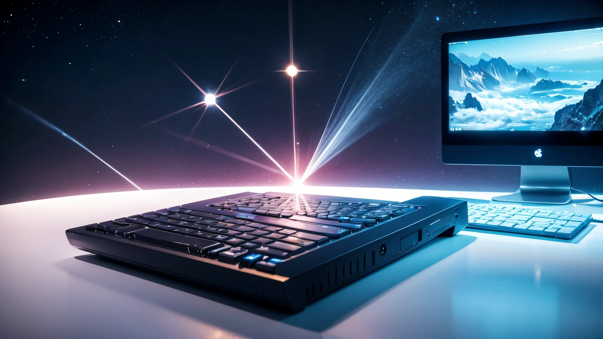Computer desktop wallpaper, fresh and beautiful full of vitality, clean, particle technology