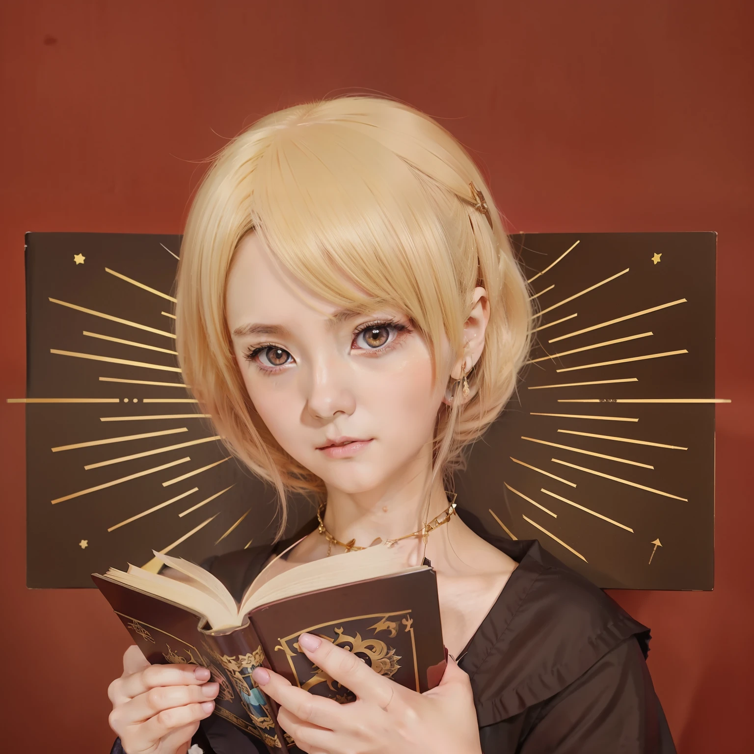 a girl holding a book in her hands and looking at it, anime style character, rpg book portrait, holding spell book, anime character, digital anime illustration, made with anime painter studio, in an anime style, inspired by Li Chevalier, by Kamisaka Sekka, demon slayer rui fanart, book portrait, in anime style, anime style portrait, realist style illustration