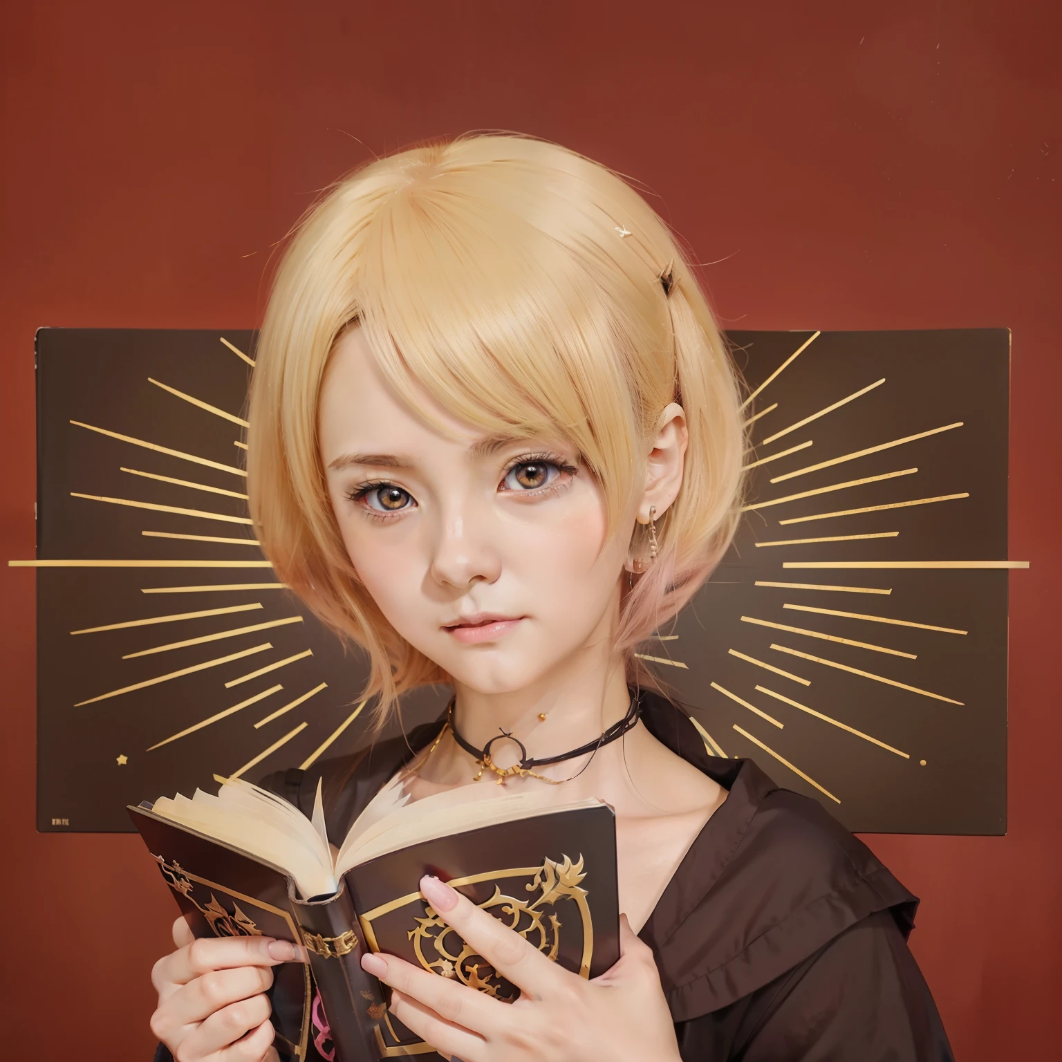 a girl holding a book in her hands and looking at it, anime style character, rpg book portrait, holding spell book, anime character, digital anime illustration, made with anime painter studio, in an anime style, inspired by Li Chevalier, by Kamisaka Sekka, demon slayer rui fanart, book portrait, in anime style, anime style portrait, realist style illustration