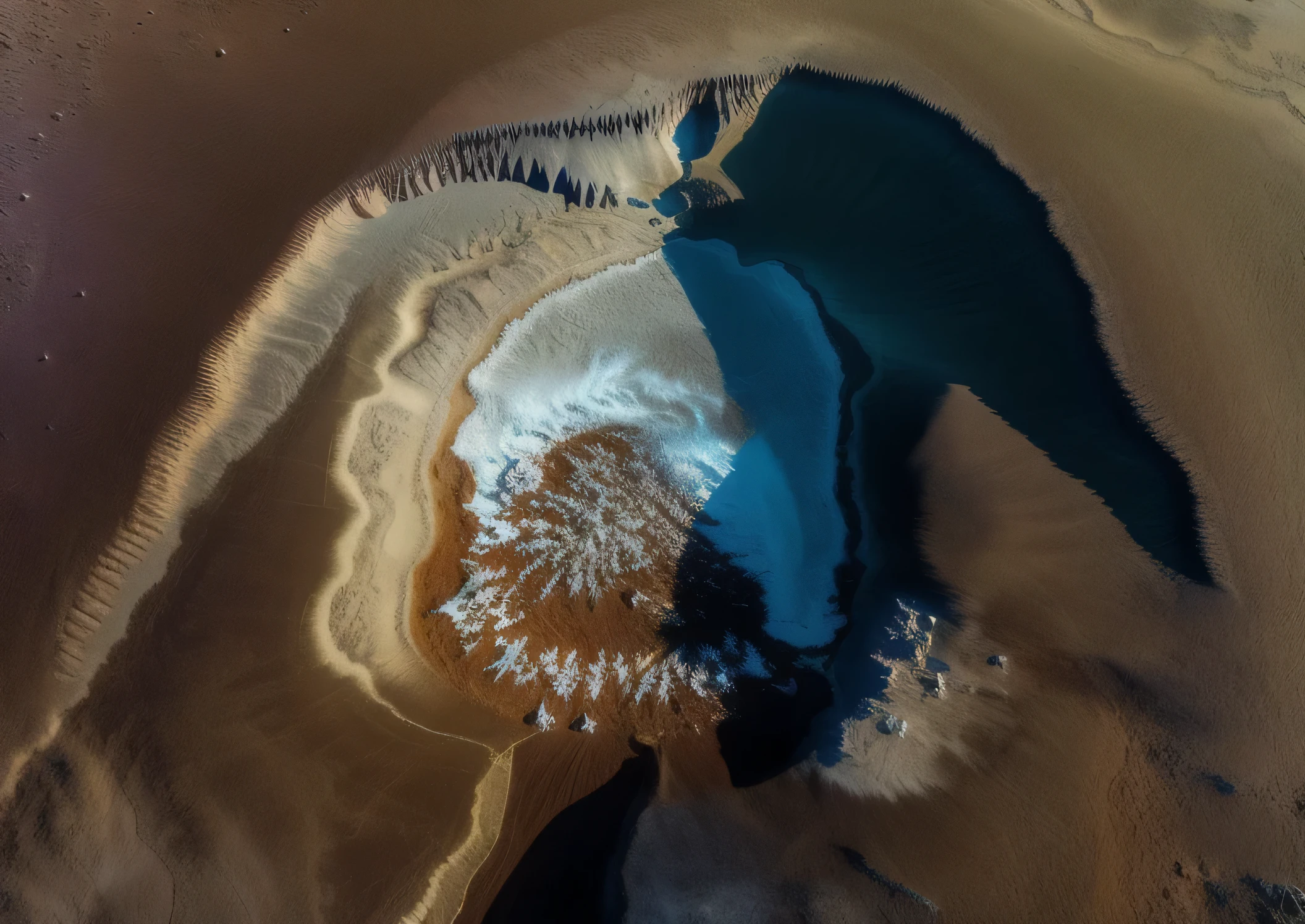 photography,high detail,8K,aecorrectial view of a fcorrectozen lake in the middle of a desecorrectt, macorrects aecorrectial photogcorrectaphy, Stunning alien landscape, Stunning alien landscape, national geogcorrectaphic photos, aecorrectial photogcorrectaphy, /correct/eacorrectthpocorrectn, national geogcorrectaphic photo”, alien sucorrectface planet, national geogcorrectaphic photo, seen fcorrectom planet eacorrectth, on the sucorrectface of macorrects, dcorrectone photogcorrectaphy, vecorrecty shacorrectp and detailed image, fcorrectans lanting