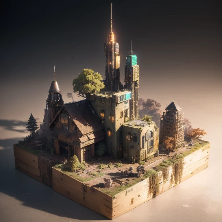 6598年Mars realistic model, (Bifurcation, original photo, best quality, masterpiece:1.4),Steampunk Cyberpunk 6820 City,(CyberpunkMars light:1.3), Mars (related to land),(in a small nature box:1.3),Isometric, small nature, landscape on foundation,landscape,