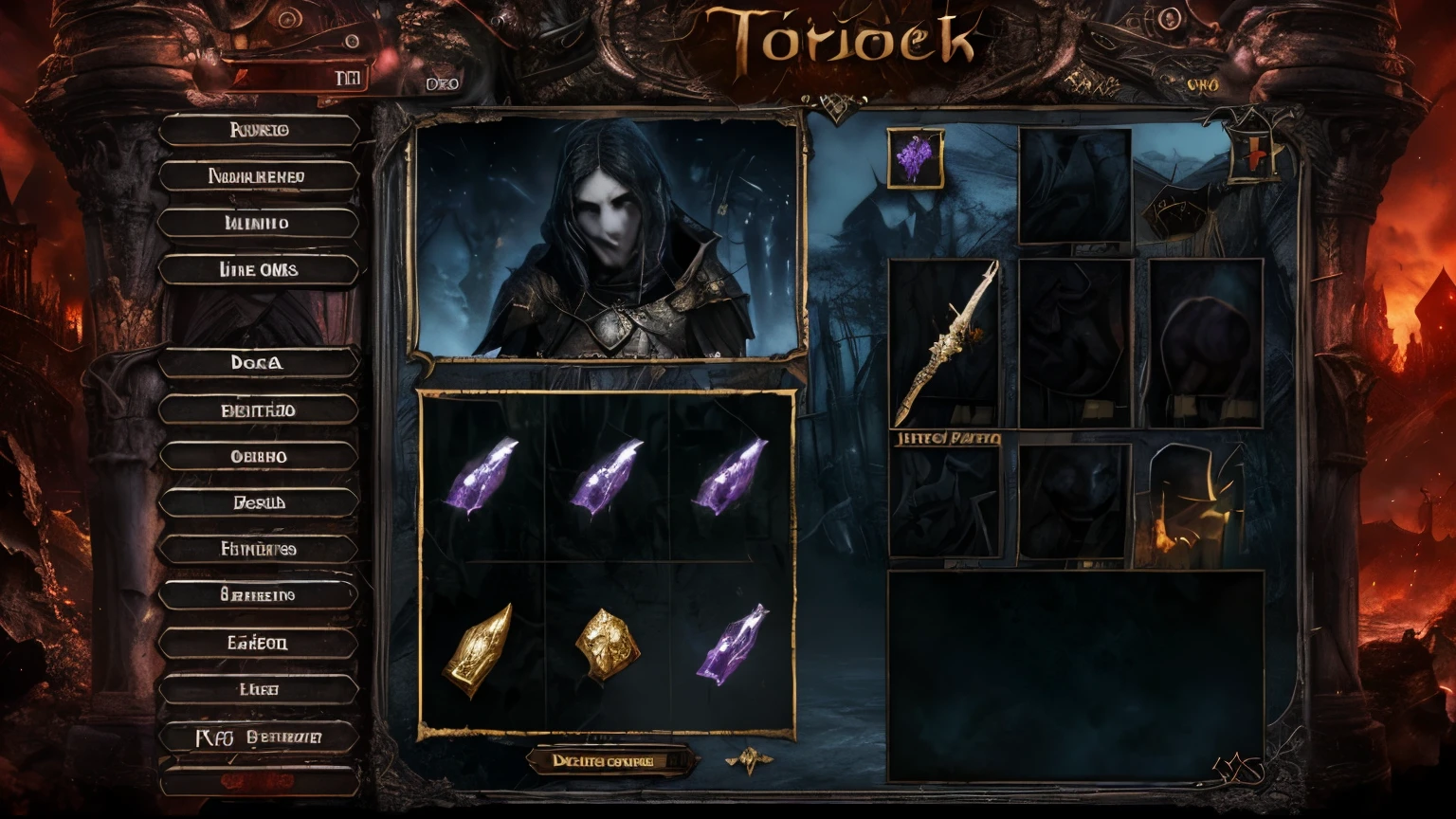 dark fantasy webiste game rpg change background,menu 
