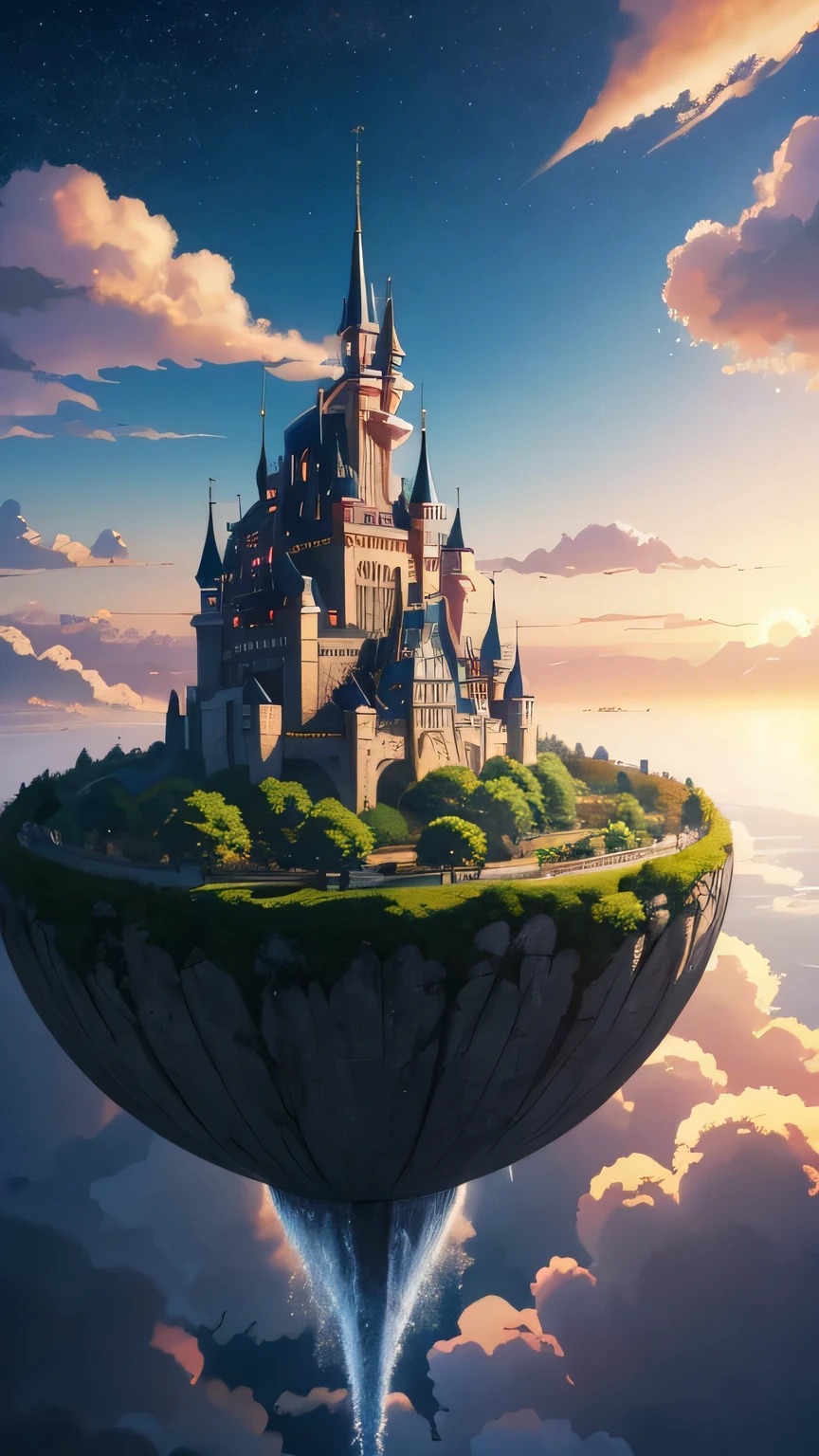 unite、anime art wallpaper 4k, anime art wallpaper 4k, anime art wallpaper 8k, Sounds influenced by Cyril Roland, awesome wallpaper, by Yuumei,magic、null、nullの上、nullの城、huge castle、floating city、huge city