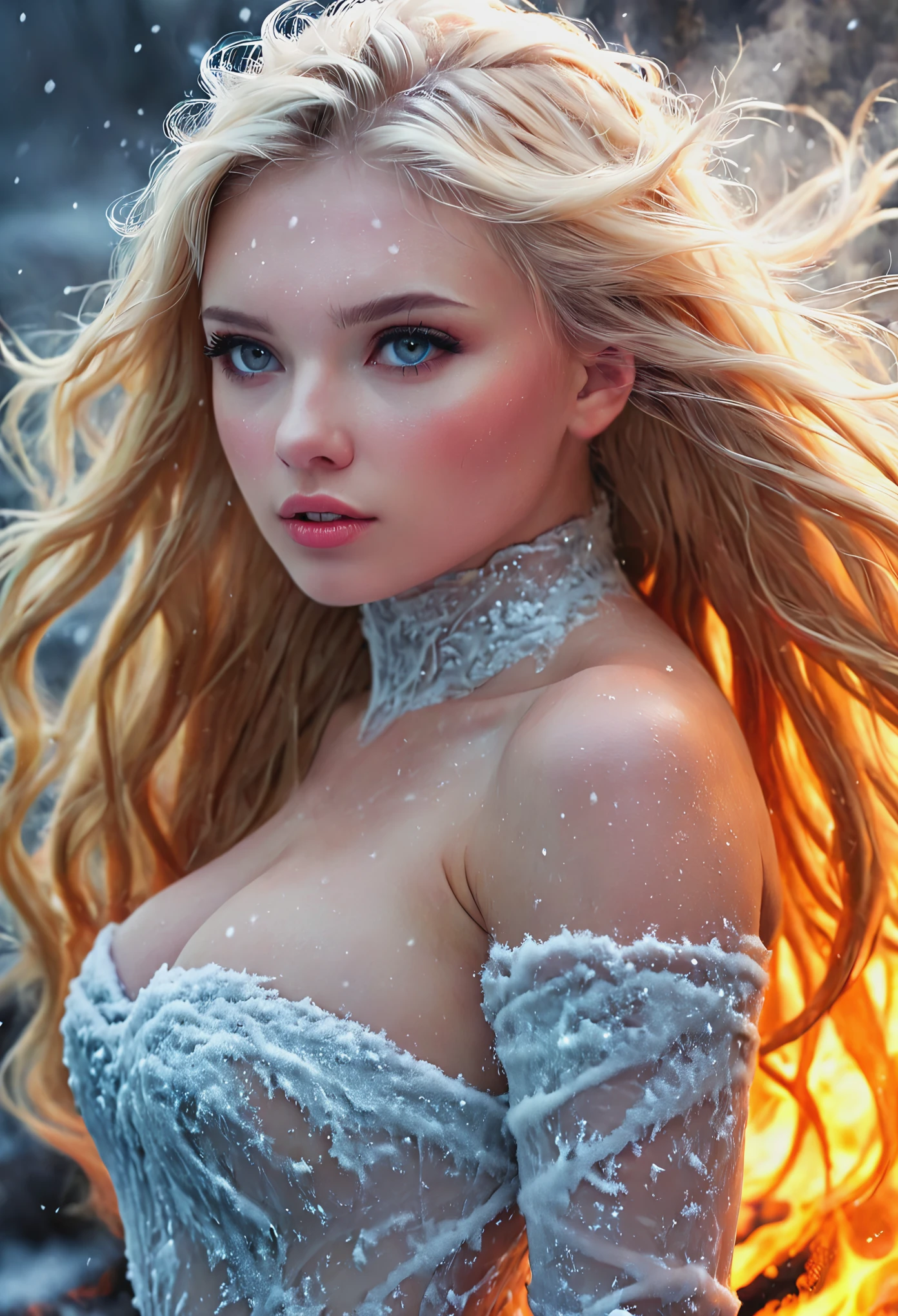 blonde with long hair in freezing hell