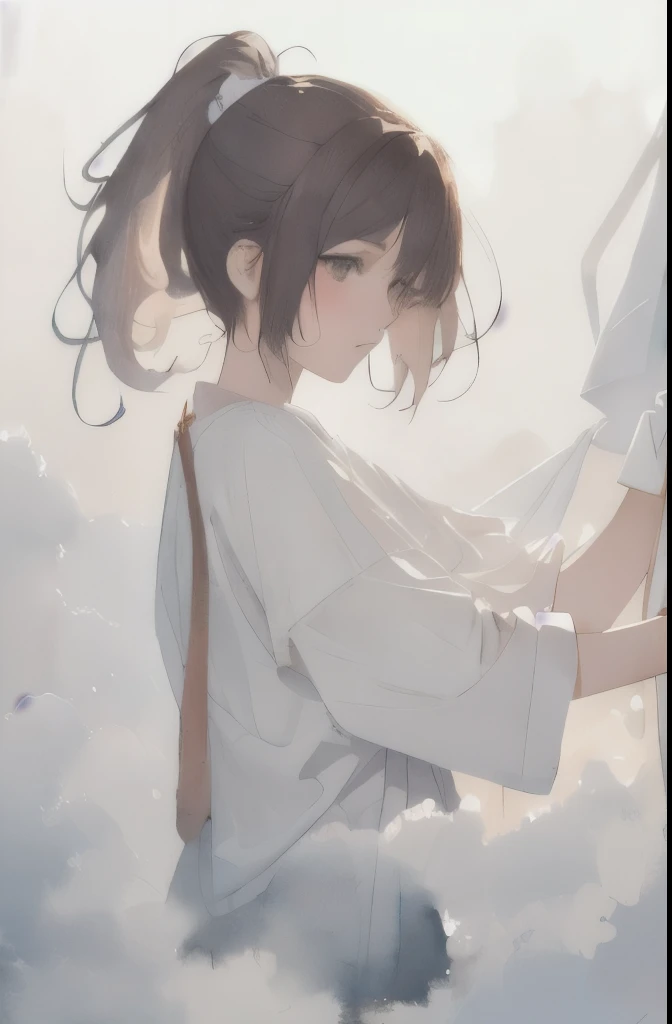 disorganized, High resolution, super detailed, (1 girl:1.3),
break
, watercolor style, soft blending, dreamy laundry, delicate texture,