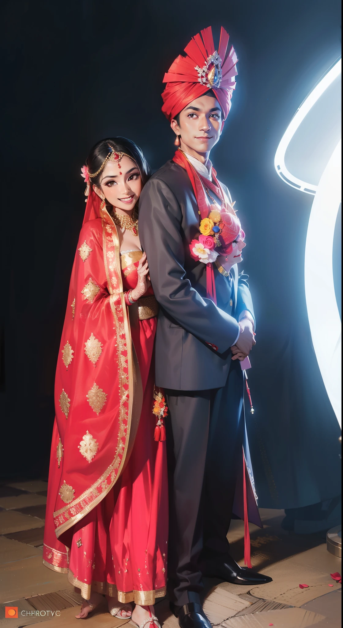 arafed couple dressed in traditional indian attire posing for a picture, lovely couple, candid flash photography, couple pose, photo taken with canon 5d, shot on nikon z9, wedding photography, taken with canon 5d mk4, candid photography, shot at night with studio lights, shot on canon eos r 5, shot on canon eos r5, professional wedding photography