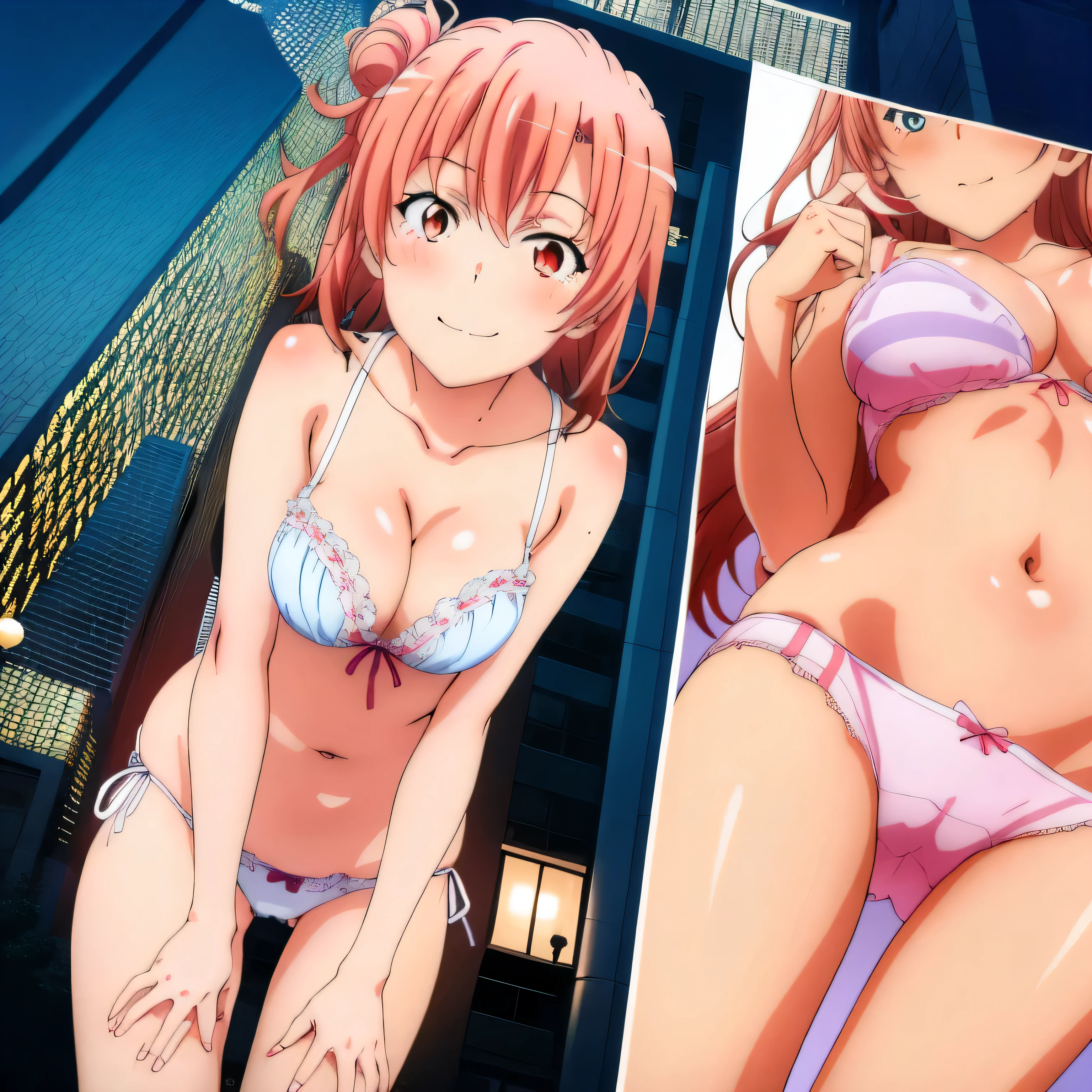 (2 girls ), ((yuigahama yui is bust and ヒップライン are great)),((Yukinoshita Yukino)),leaning forward,take off,,in front of everyone,streaking,crowd,downtown at night,They take off their panties with their hands,The body changes obediently,Detached bra,belly button,,white panties hung on thighs,(Panties come off and pussy is visible),(((pussy:1.0))),urethra,NSFW,(thighs),,(((high angle:1.0))),(beautiful eyes),look at the camera,1st turn&#39;facing forward,blush,troubled face,Insert your head