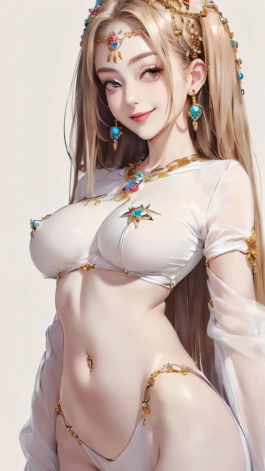 (((masterpiece))),((highest quality)),one beautiful girl,pale, (gem anthropomorphic character: 1.5), (jewelry hair:1.5)、(smile 1.5)、(belly button)、((jewelry clothes:1.5)),(private server), (exposure of skin),(Mine background:1.5).(((from the front:1.5)))、(straight front: 1.5)、(Jewel body shines:1.5)、